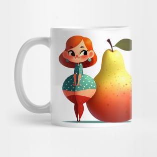 Cute Girl and Pear Mug